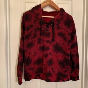 Black and red tie-dye hoodie Brand UNKNOWN